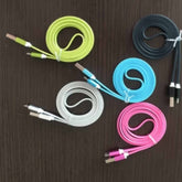 Wholesale  1 Meter Type C Flat Cords - Assorted Colors Individually Bagged